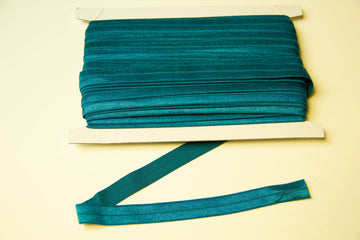 Elastisches Einfassband, Falzgummi, 15 mm, petrol, 1 Meter